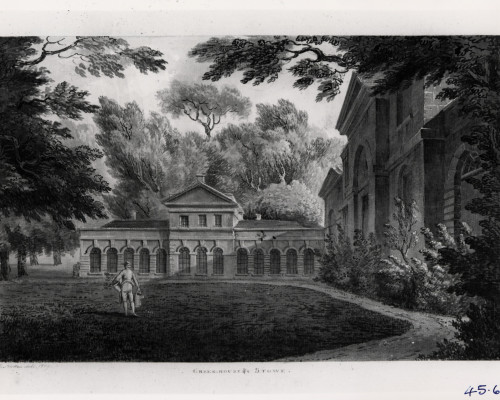 View of the Vanbrugh Orangery from south by J.C.Nattes 1809
